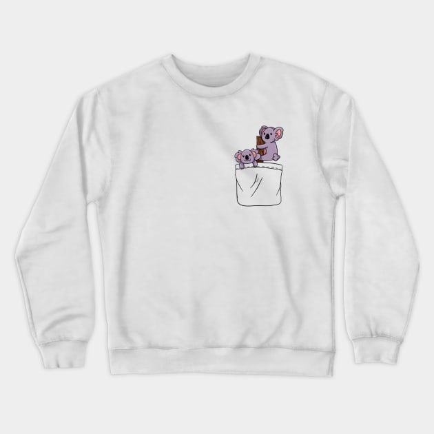 Kawaii Cute Koala Pocket Shirt Crewneck Sweatshirt by theglaze